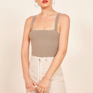 Reformation Gable Tank Top in Isla Stripe
